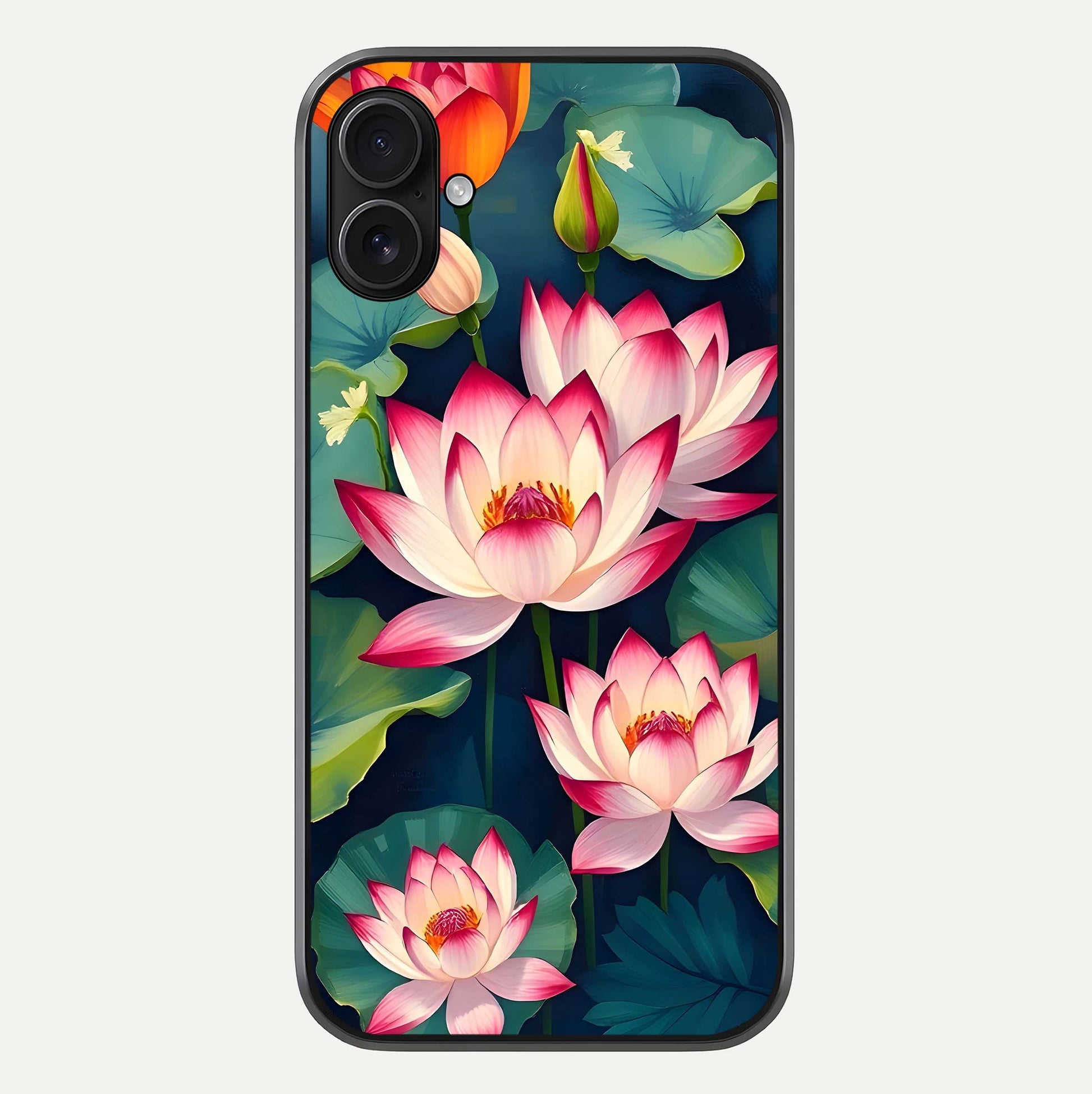 Lotus Dream Serenity Glass Case For iPhone 16 Plus by Custom World