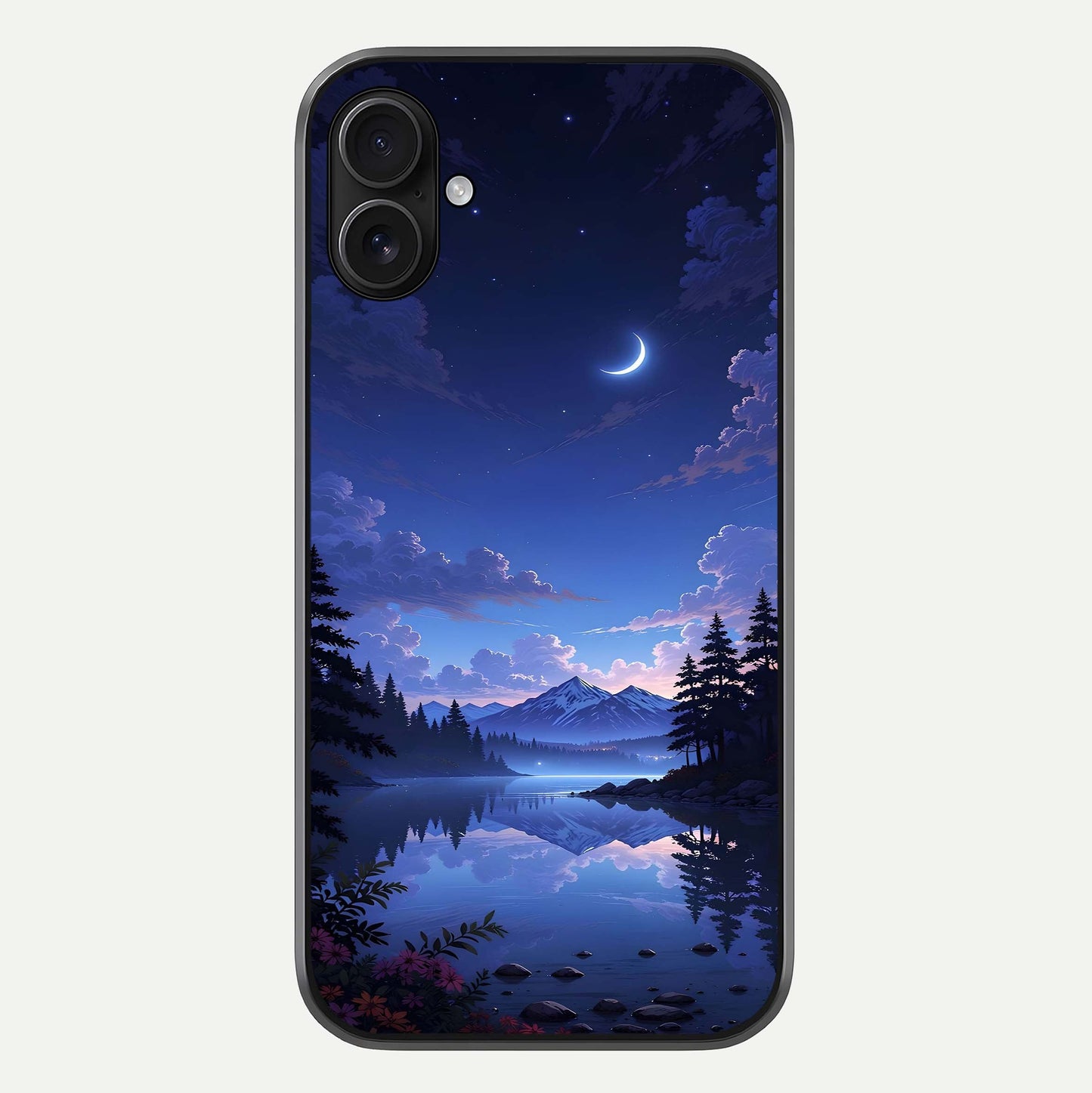 Midnight Lake Peace Glass Case For iPhone 16 Plus by Custom World