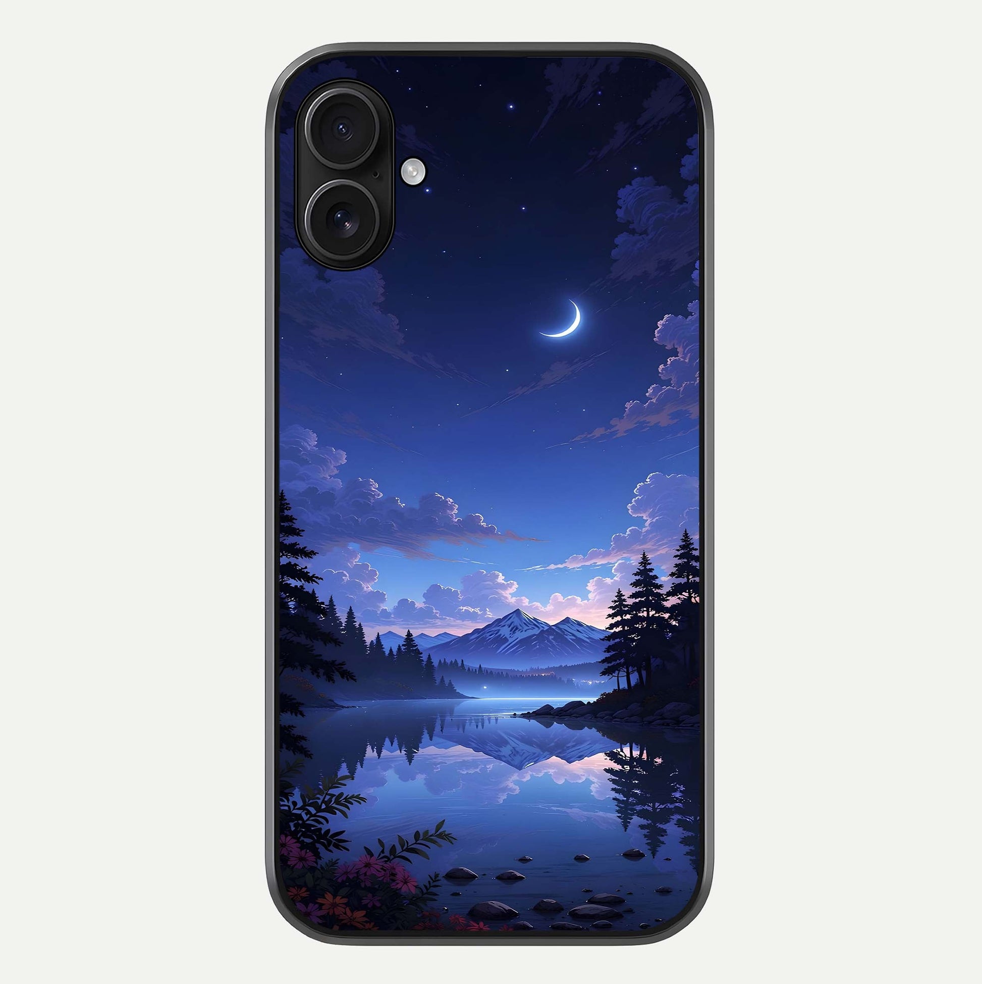 Midnight Lake Peace Glass Case For iPhone 16 Plus by Custom World