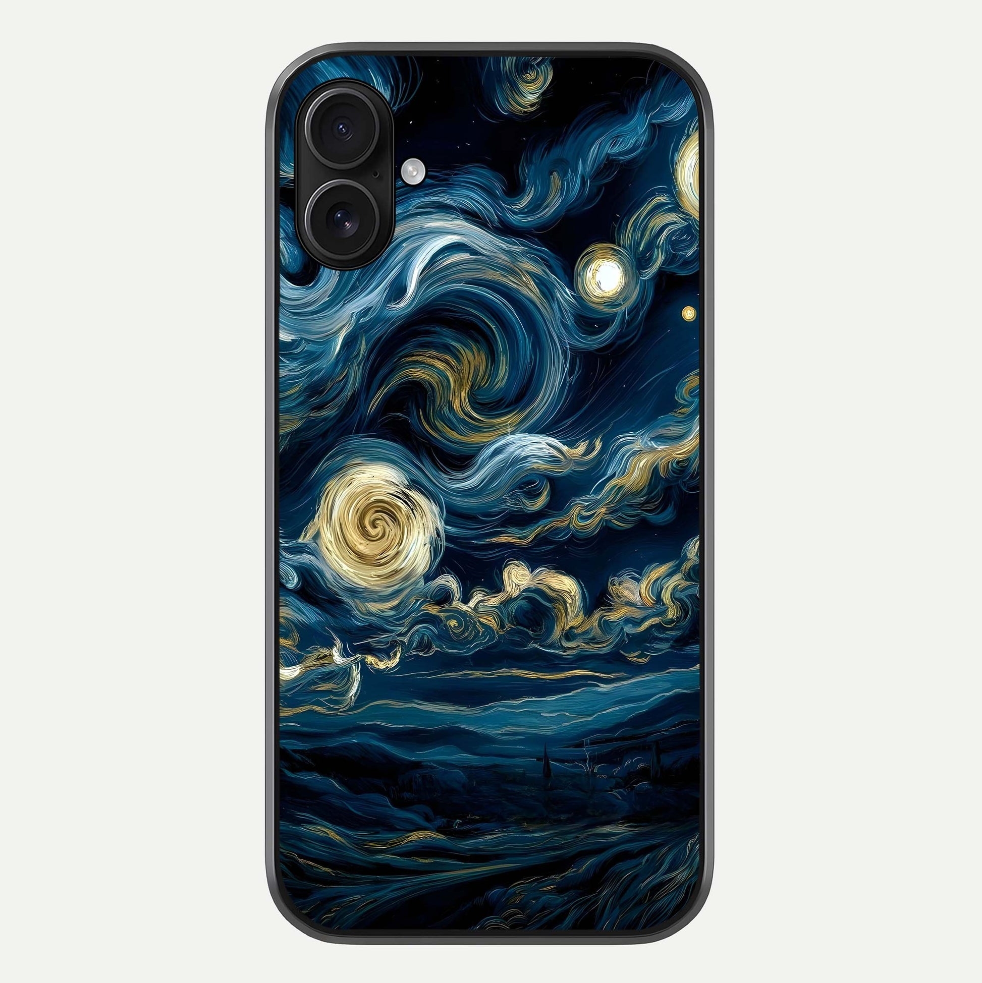 Midnight Sky Whirl Glass Case For iPhone 16 Plus by Custom World