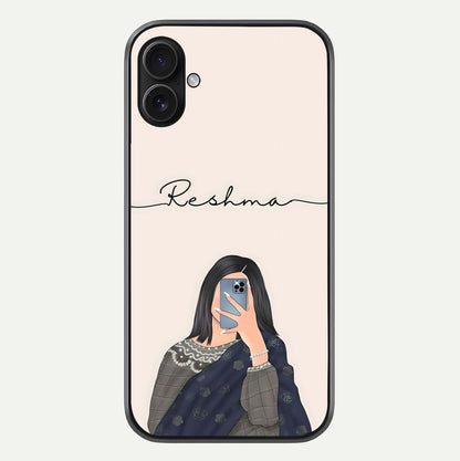 Mirror Mood Muse With Custom Name Glass Case For iPhone 16 Plus by Custom World