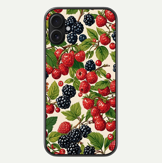 Mixed Berry Collage Glass Case For iPhone 16 Plus by Custom World