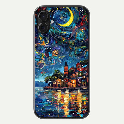 Moonlight Harbor Glow Glass Case For iPhone 16 Plus by Custom World
