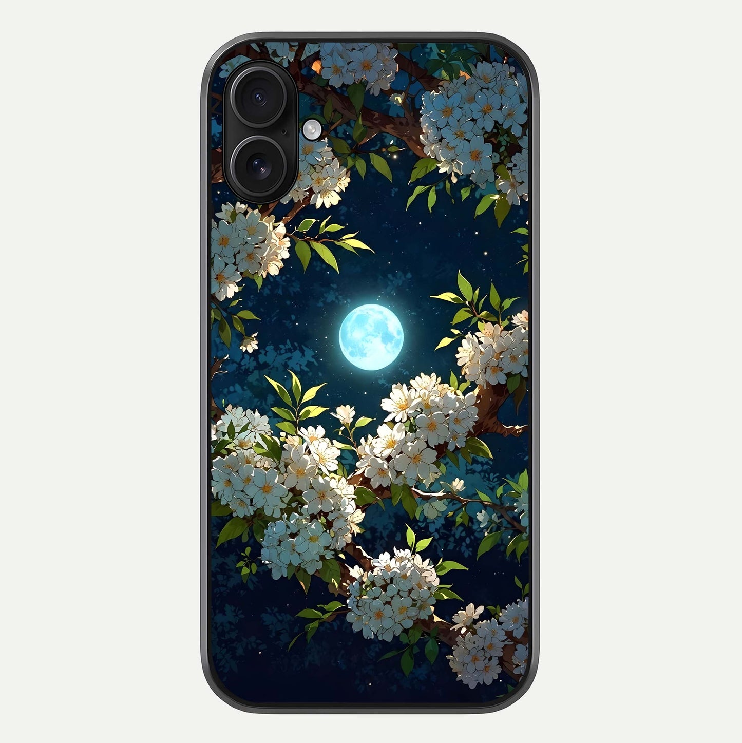 Moonlit Blossom Dream Glass Case For iPhone 16 Plus by Custom World