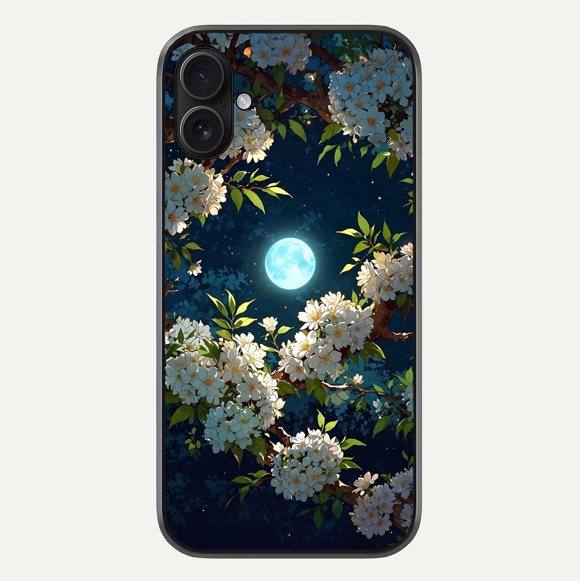 Moonlit Blossom Dream Glass Case For iPhone 16 Plus by Custom World