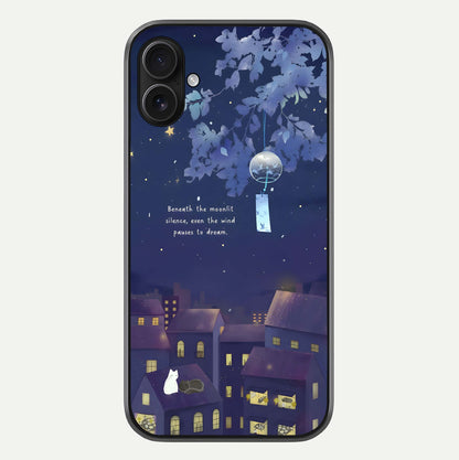 Moonlit Cat Silence Glass Case For iPhone 16 Plus by Custom World