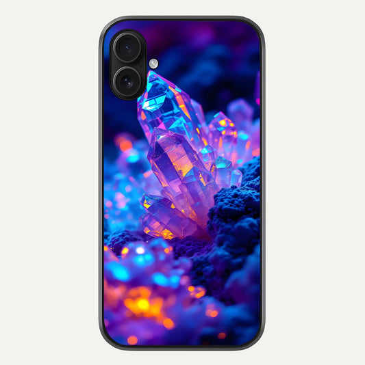 Neon Aura Shards Glass Case For iPhone 16 Plus by Custom World