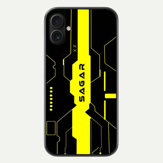 Neon CYBERPUNK Custom Name Glass Case For iPhone 16 Plus by Custom World