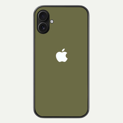Olive Matte Essence Glass Case For iPhone 16 Plus by Custom World