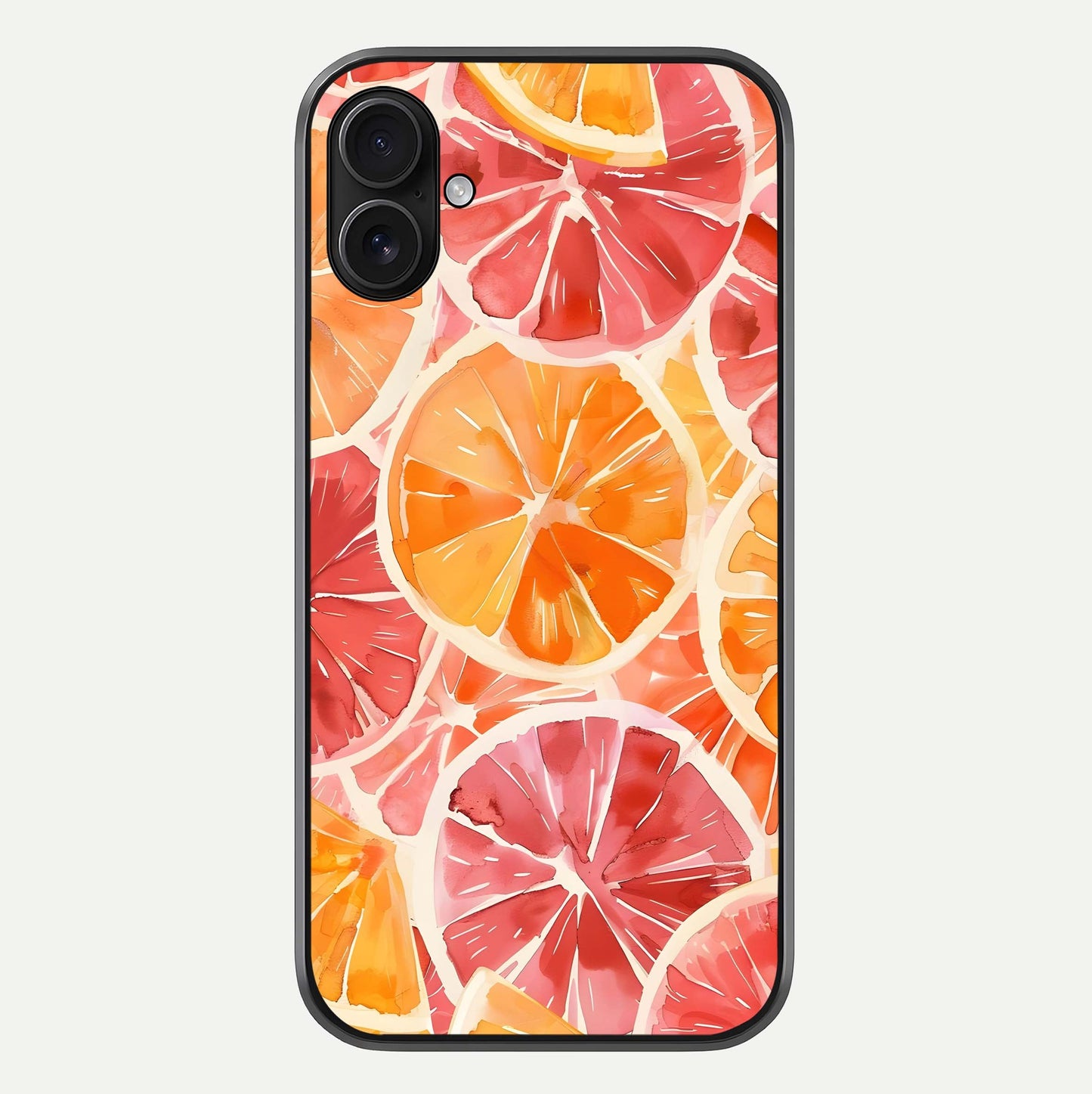 Orange Fruits Pattern Glass Case For iPhone 16 Plus by Custom World