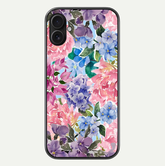 Pastel Floral Mix Glass Case For iPhone 16 Plus by Custom World