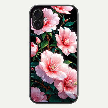 Peach Flower Glass Case For iPhone 16 Plus by Custom World