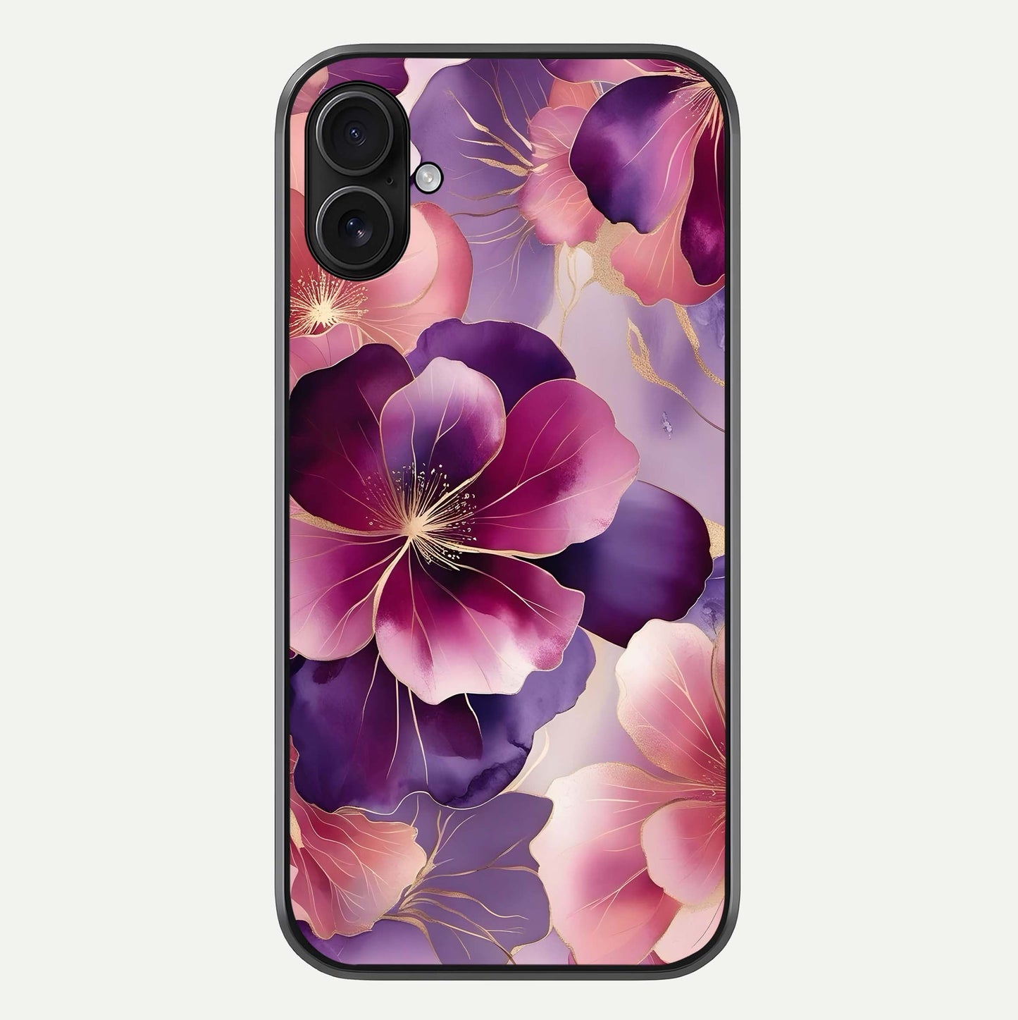 Pink Bouquet Florals Glass Case For iPhone 16 Plus by Custom World