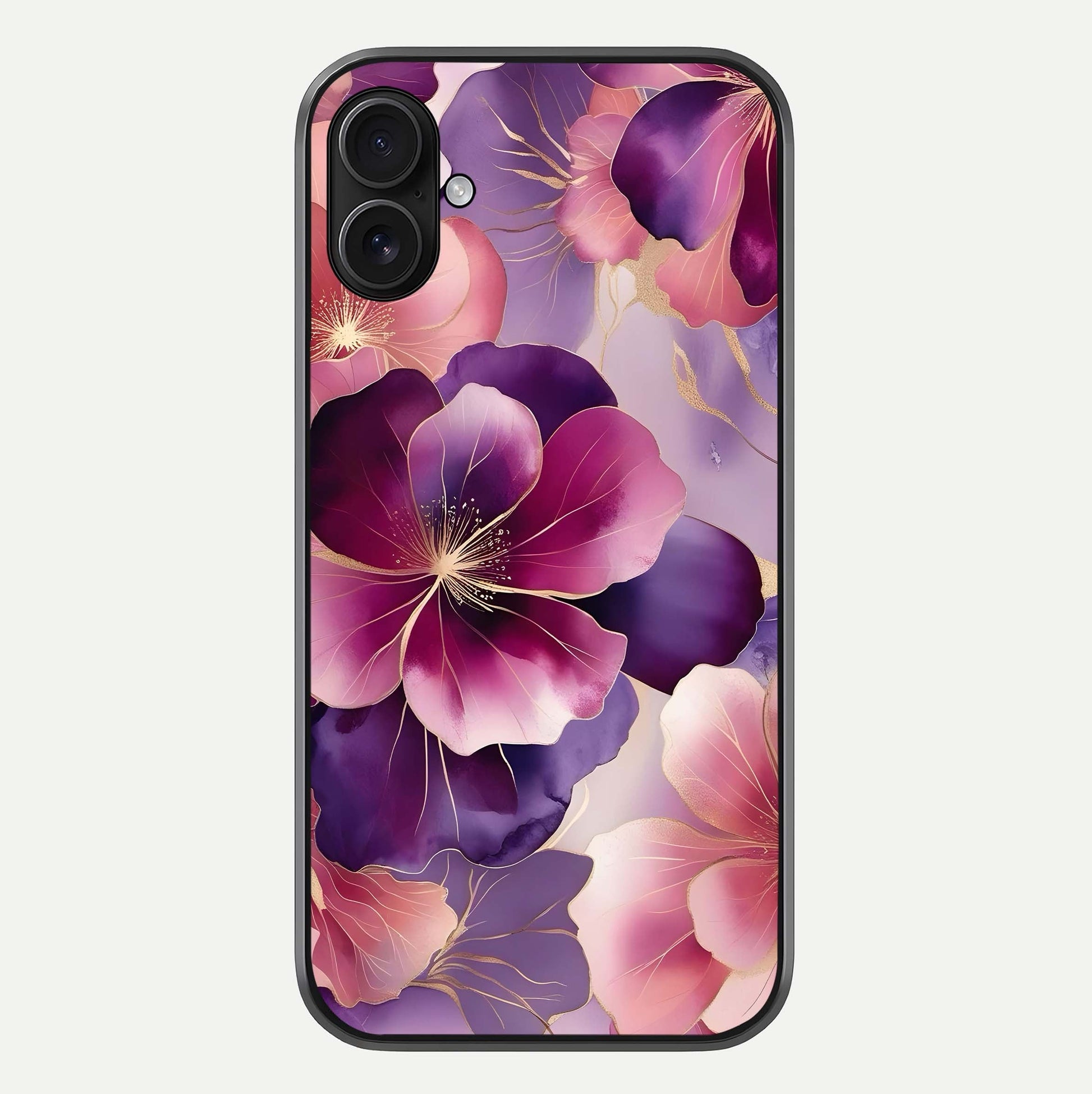 Pink Bouquet Florals Glass Case For iPhone 16 Plus by Custom World