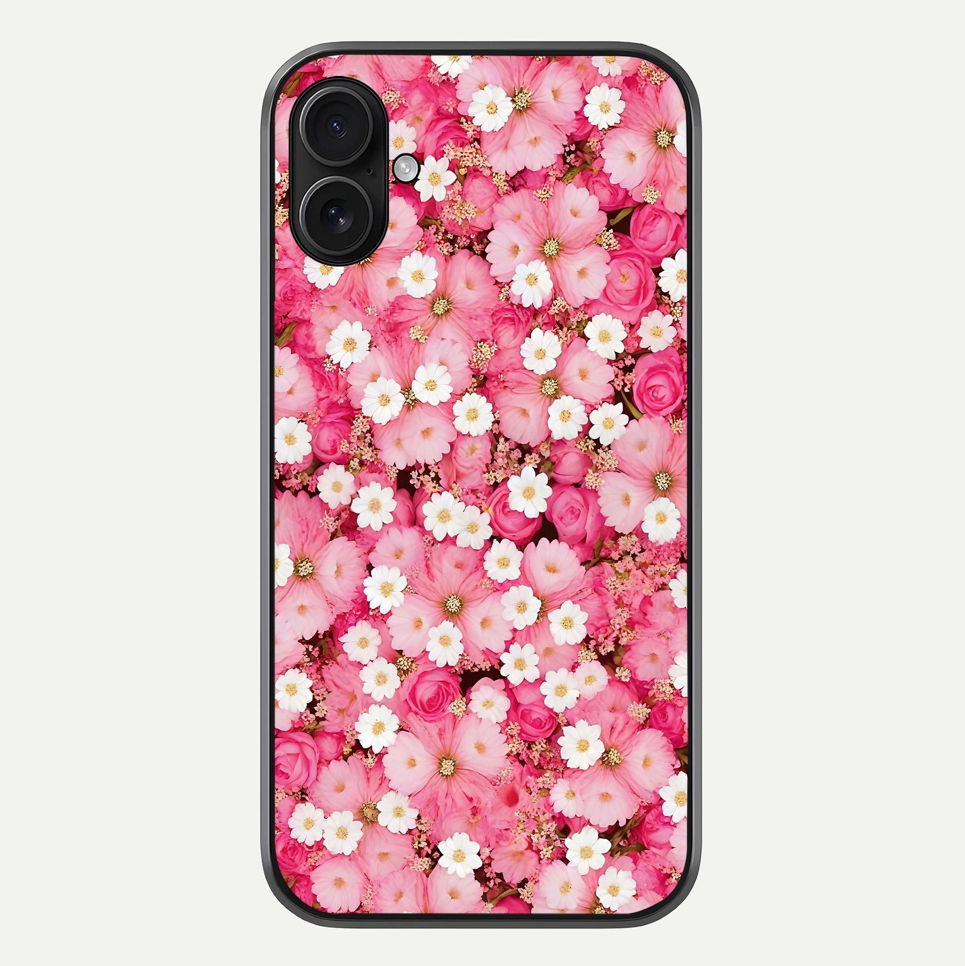 Pink Daisy Bliss Glass Case For iPhone 16 Plus by Custom World