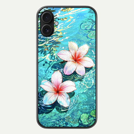 Pink Flowers in Water Glass Case For iPhone 16 Plus by Custom World
