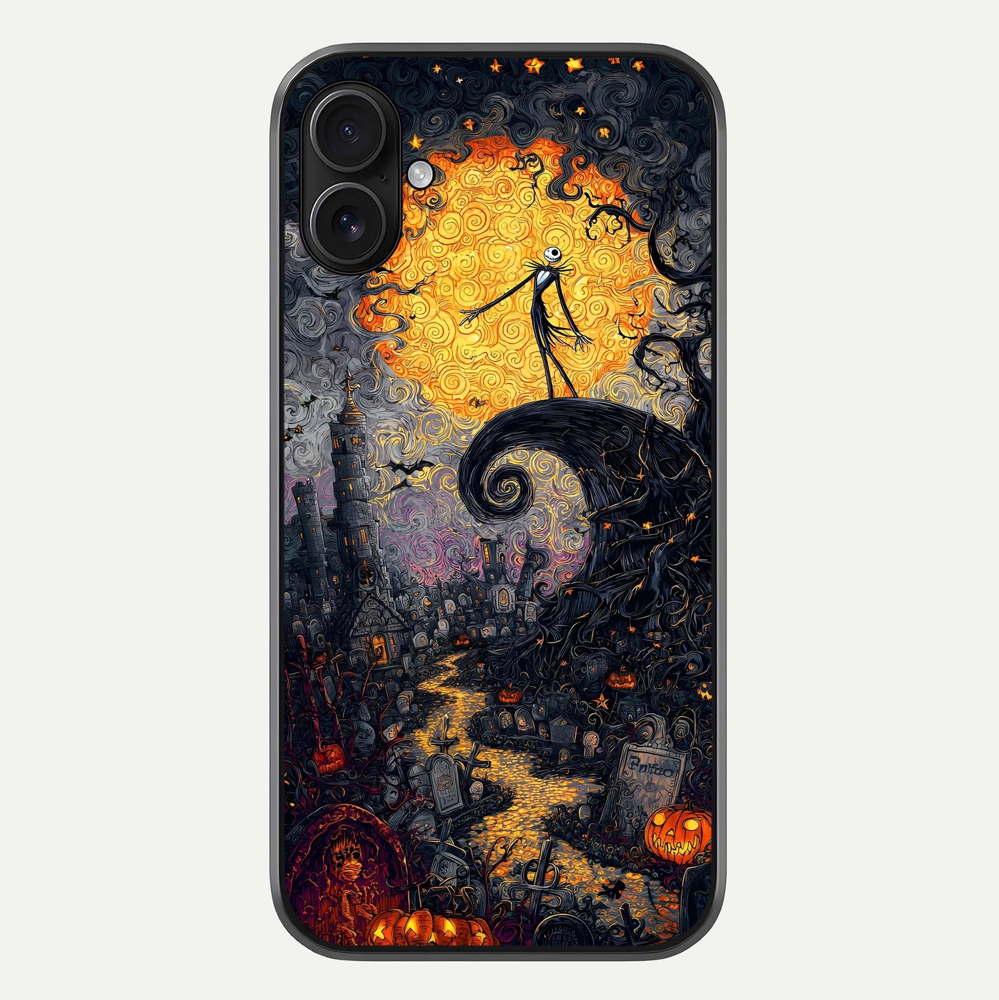 Pumpkin Moon Night Glass Case For iPhone 16 Plus by Custom World