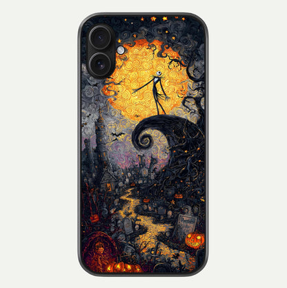 Pumpkin Moon Night Glass Case For iPhone 16 Plus by Custom World