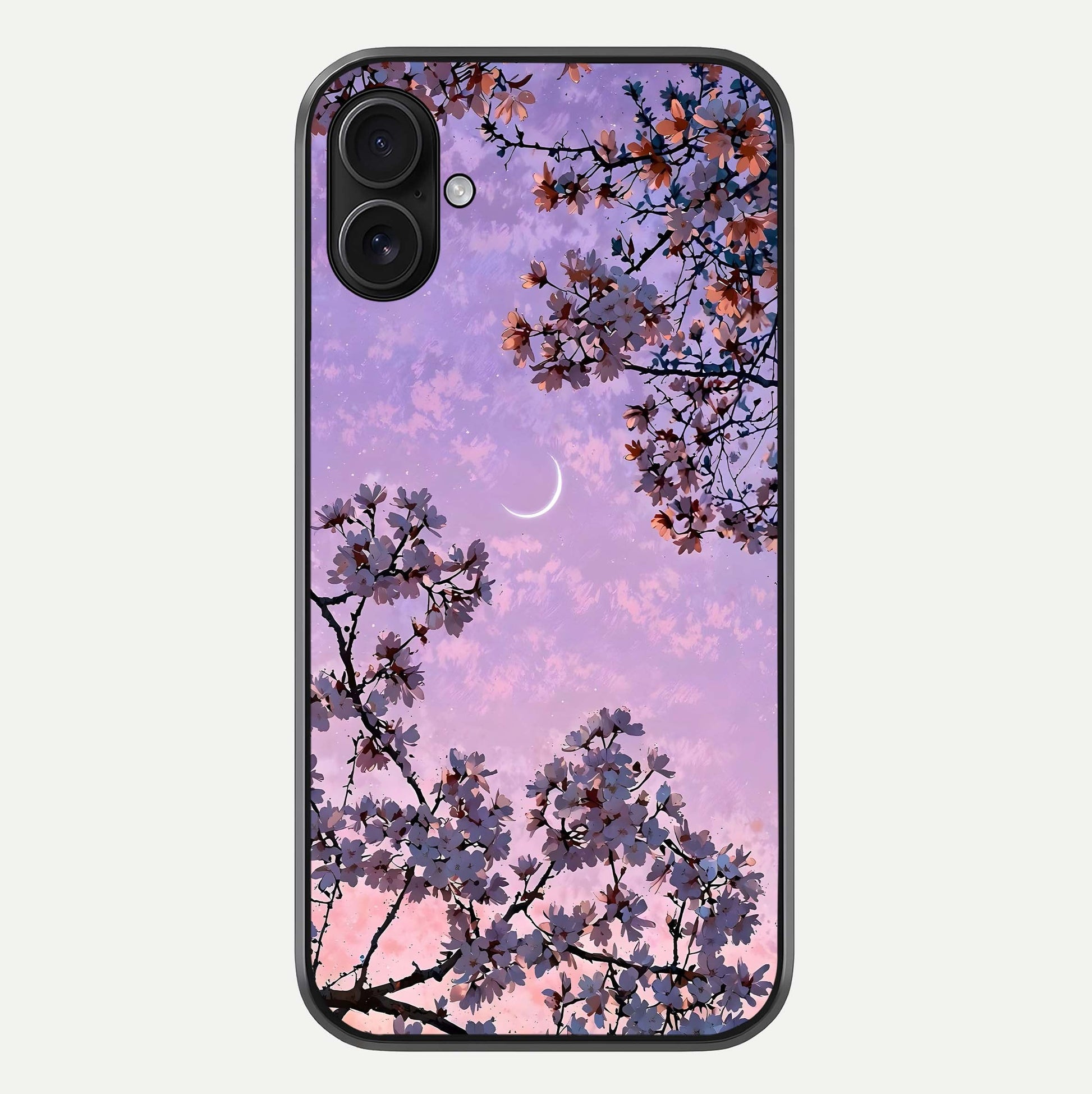 Purple Serenity Moon Glass Case For iPhone 16 Plus by Custom World
