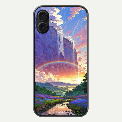 Rainbow Valley Dream Glass Case For iPhone 16 Plus by Custom World