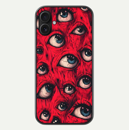 Red Eyes Pattern Glass Case For iPhone 16 Plus by Custom World
