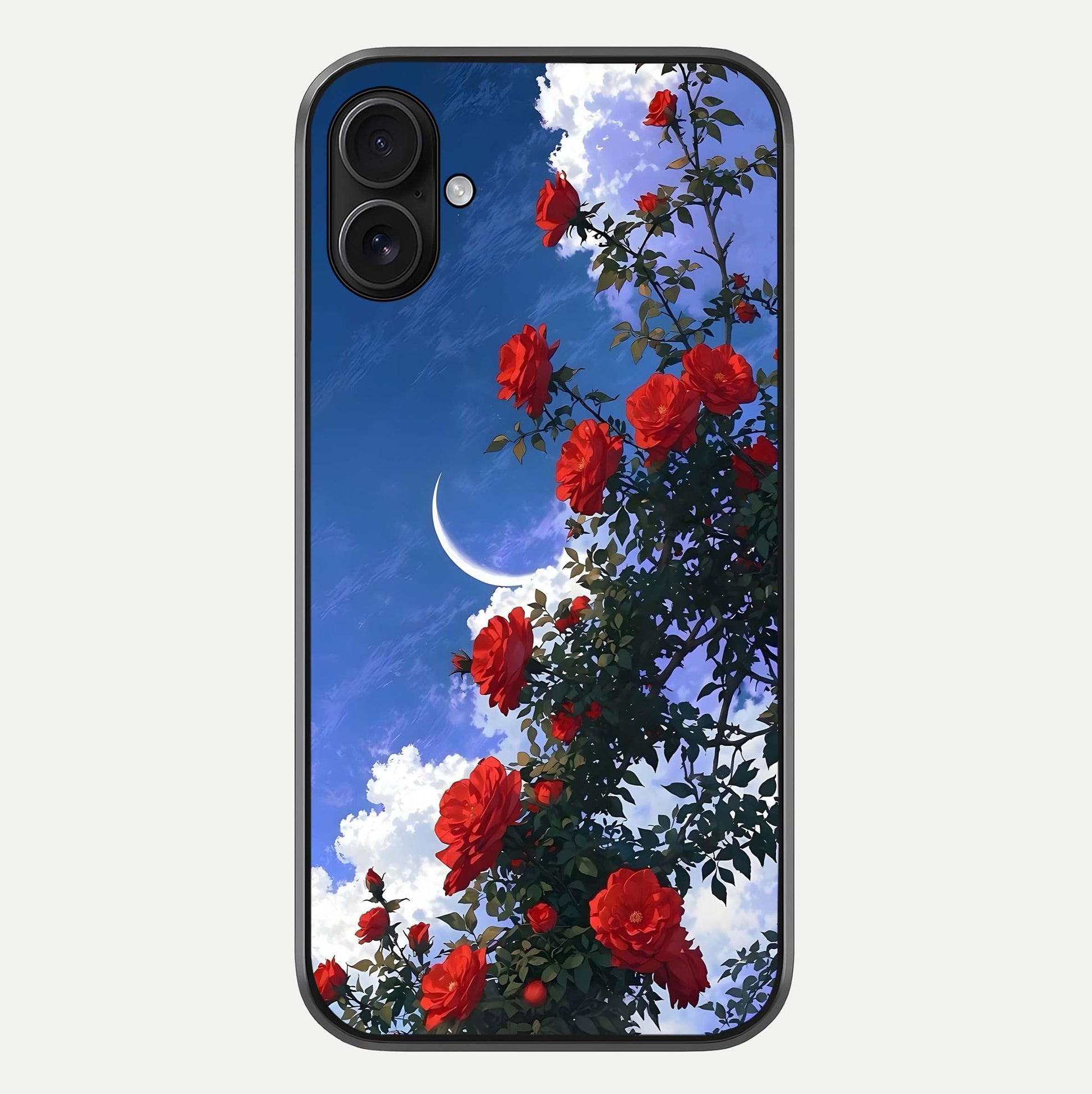 Rose Drift Flowers Glass Case For iPhone 16 Plus by Custom World