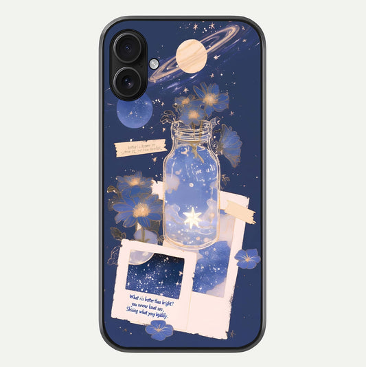 Starlit Cosmic Jar Glass Case For iPhone 16 Plus by Custom World