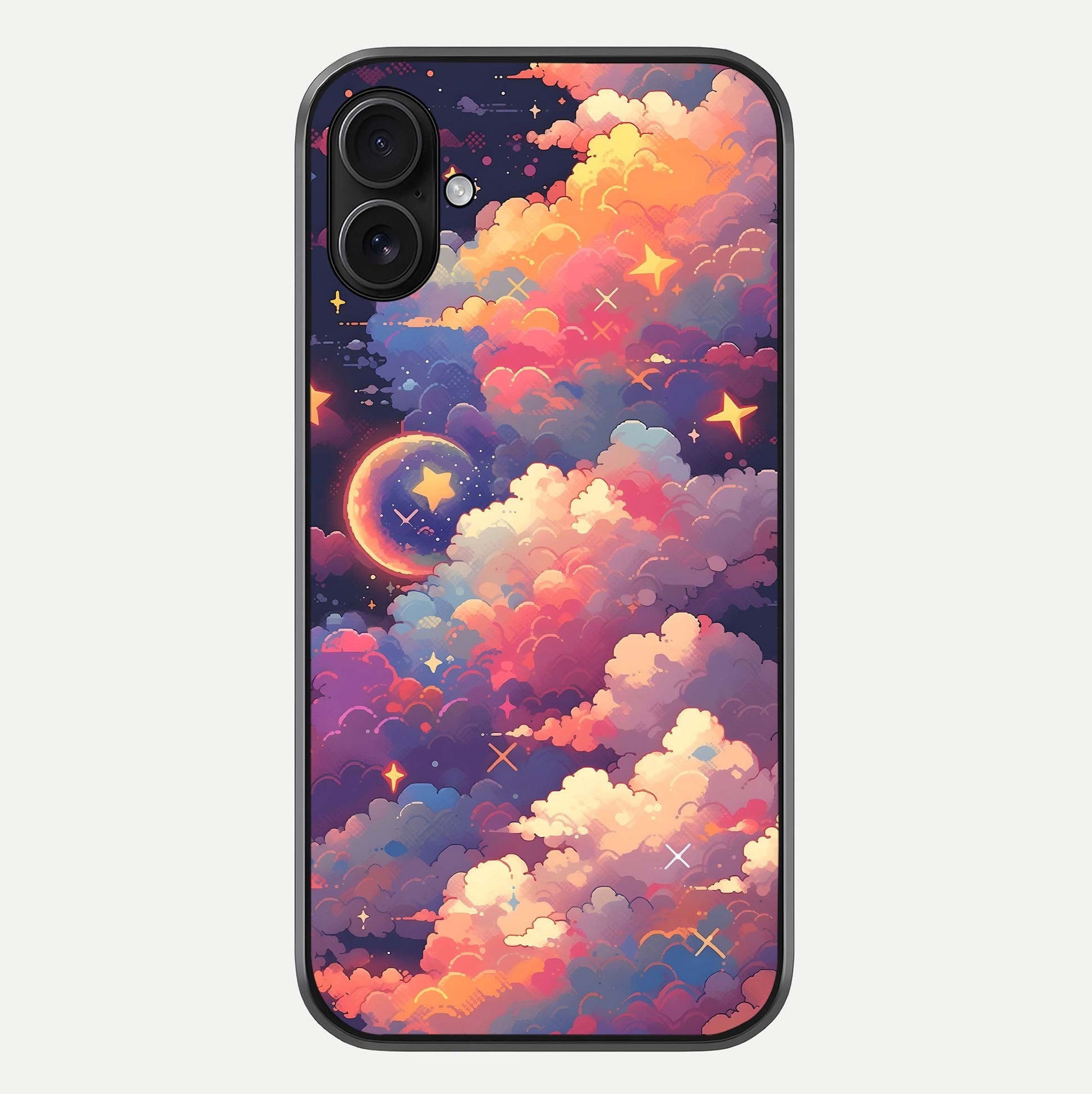 Starlit Dream Clouds Glass Case For iPhone 16 Plus by Custom World