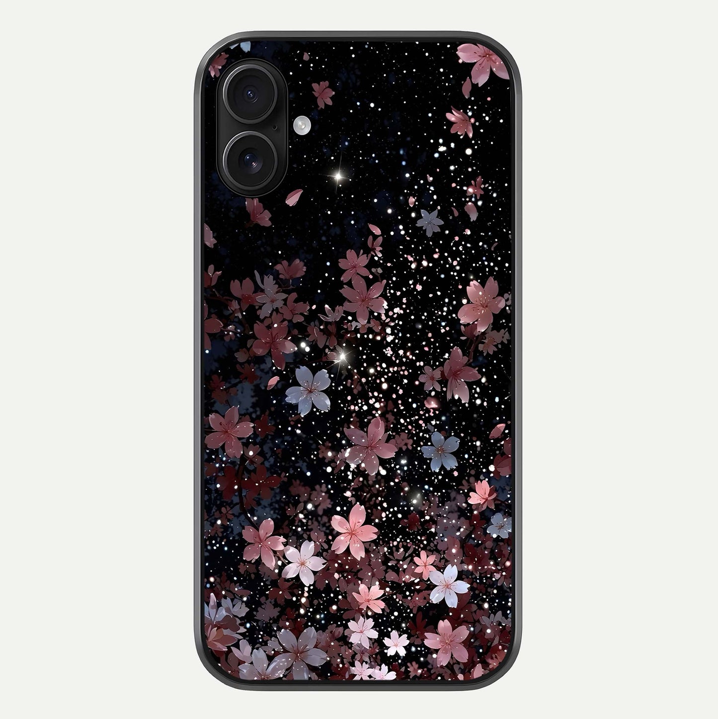 Starlit Flower Dreams Glass Case For iPhone 16 Plus by Custom World