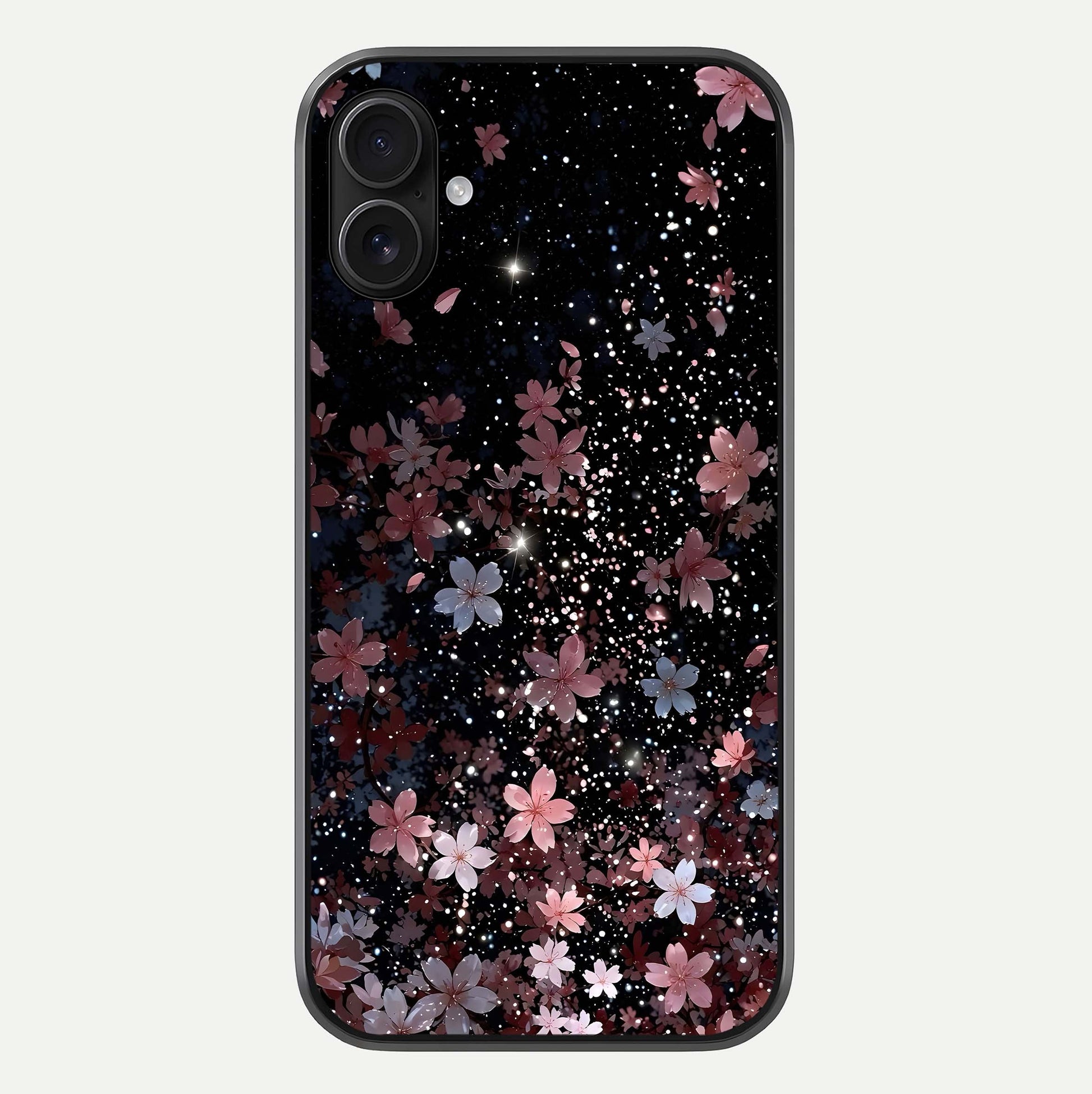 Starlit Flower Dreams Glass Case For iPhone 16 Plus by Custom World