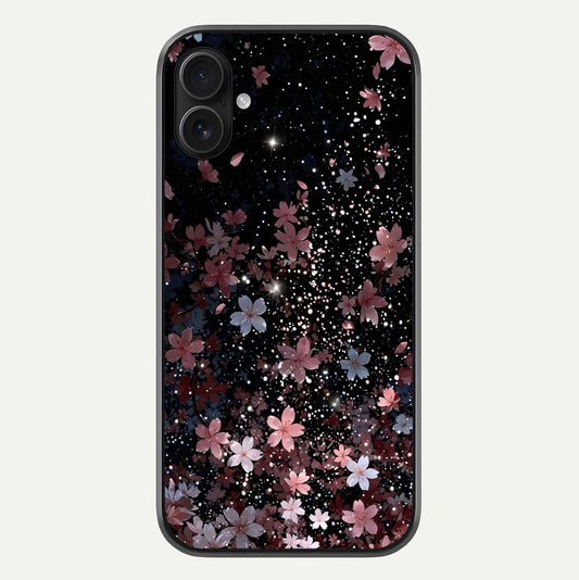 Starlit Flower Dreams Glass Case For iPhone 16 Plus by Custom World