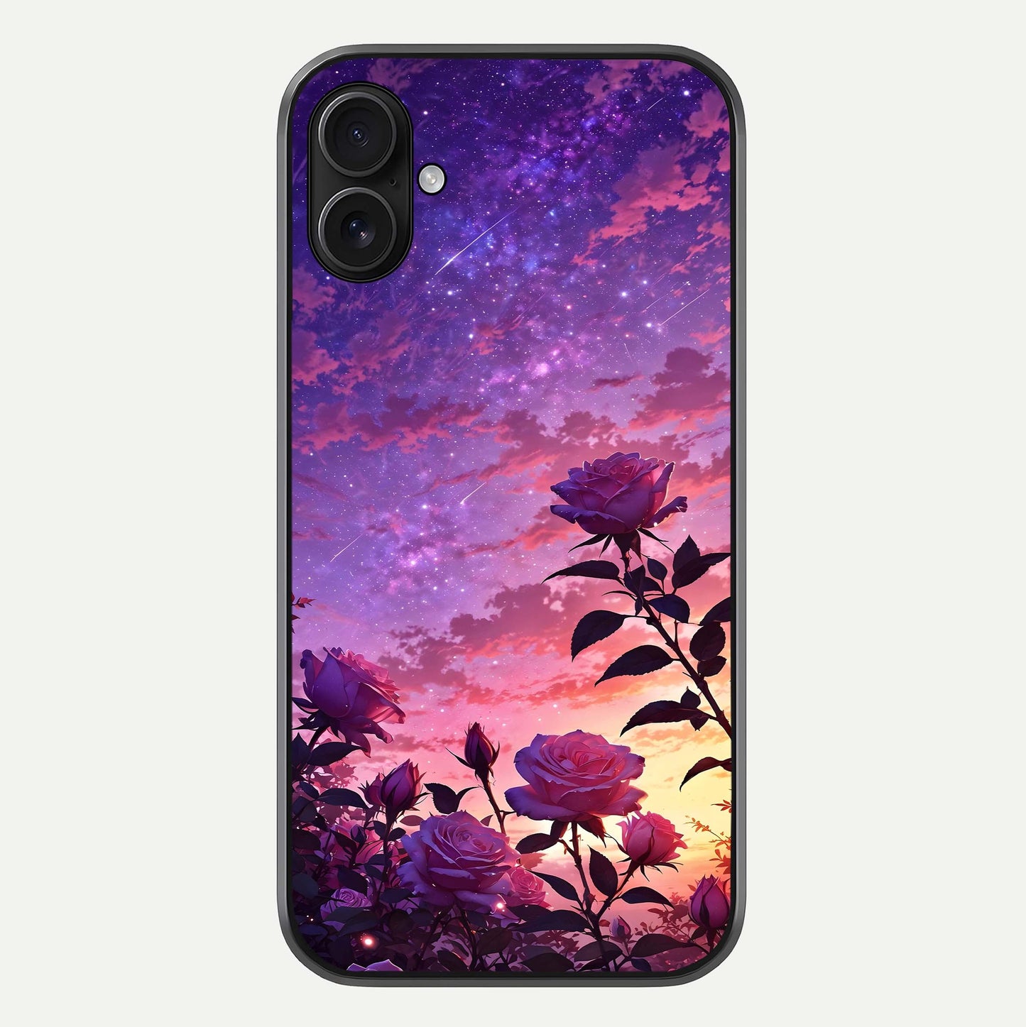Starlit Rose Twilight Glass Case For iPhone 16 Plus by Custom World