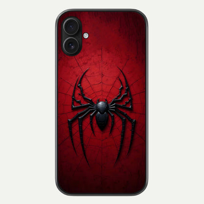 Superhero Web Emblem Glass Case For iPhone 16 Plus by Custom World