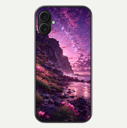 Twilight Blossom Coast Glass Case For iPhone 16 Plus by Custom World
