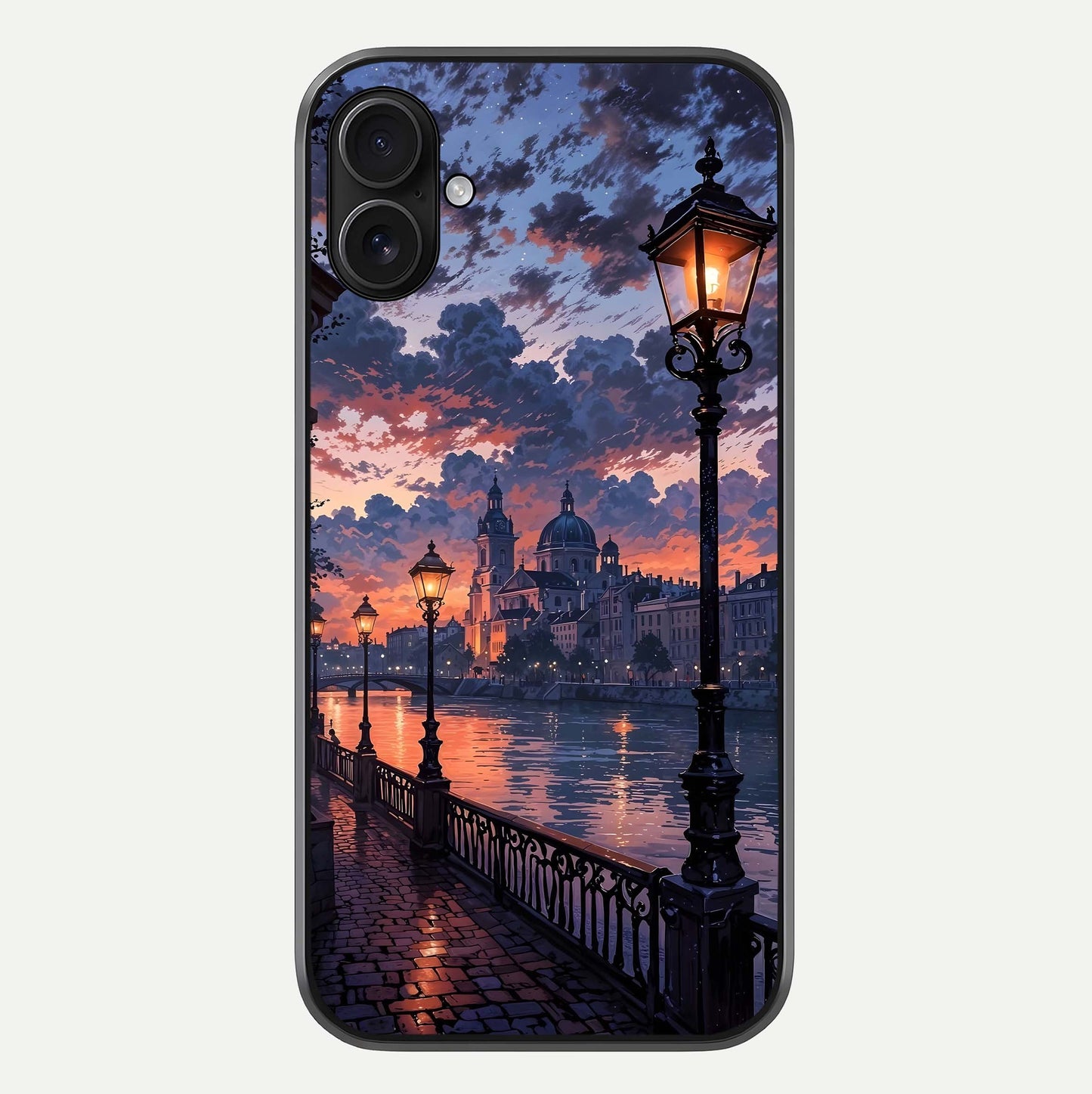Twilight River Lights Glass Case For iPhone 16 Plus by Custom World