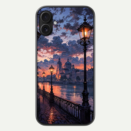 Twilight River Lights Glass Case For iPhone 16 Pro by Custom World