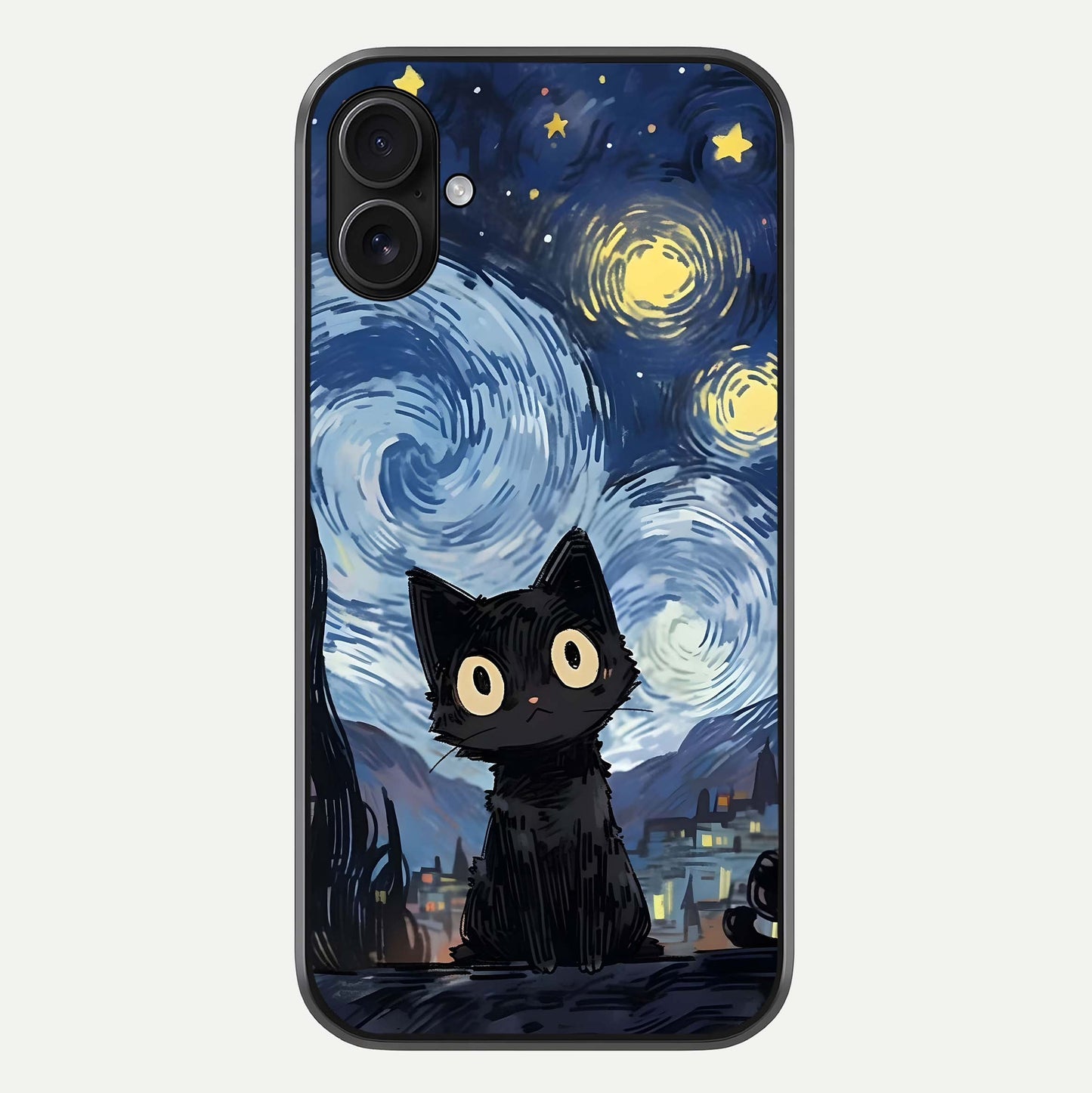 Van Gogh Cat Glass Case For iPhone 16 Plus by Custom World