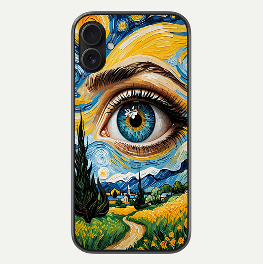 Van Gogh Eye Glass Case For iPhone 16 Pro by Custom World