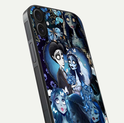Butterfly Ghost Soul Glass Case for iPhone 16 Plus close-up shot showing ethereal wing patterns and reflection
