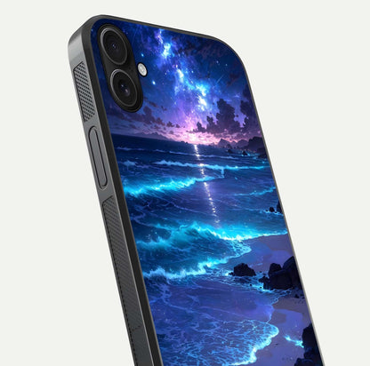 Classic Damn Look Glass Case for iPhone 16 Plus close-up highlighting quote text and reflection shine