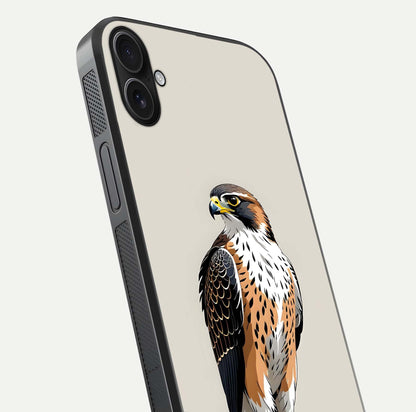 Clever Eagle Glass Case for iPhone 16 Plus close-up highlighting eagle detail and HD reflection