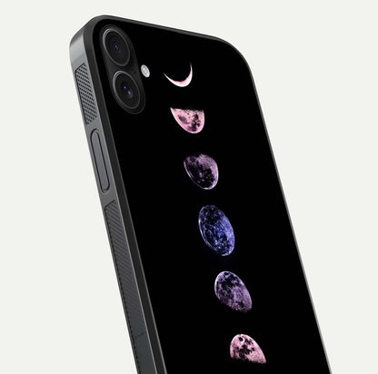 Crimson All Planets Glass Case for iPhone 16 Plus close-up highlighting planet details and reflection polish