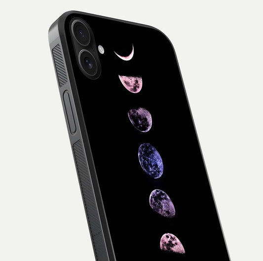 Crimson All Planets Glass Case for iPhone 16 Plus close-up highlighting planet details and reflection polish