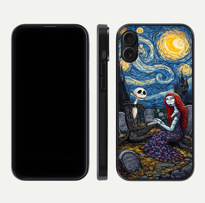 Eternal Night Love Glass Case for iPhone 16 Plus dual-view layout displaying HD art and curved polish