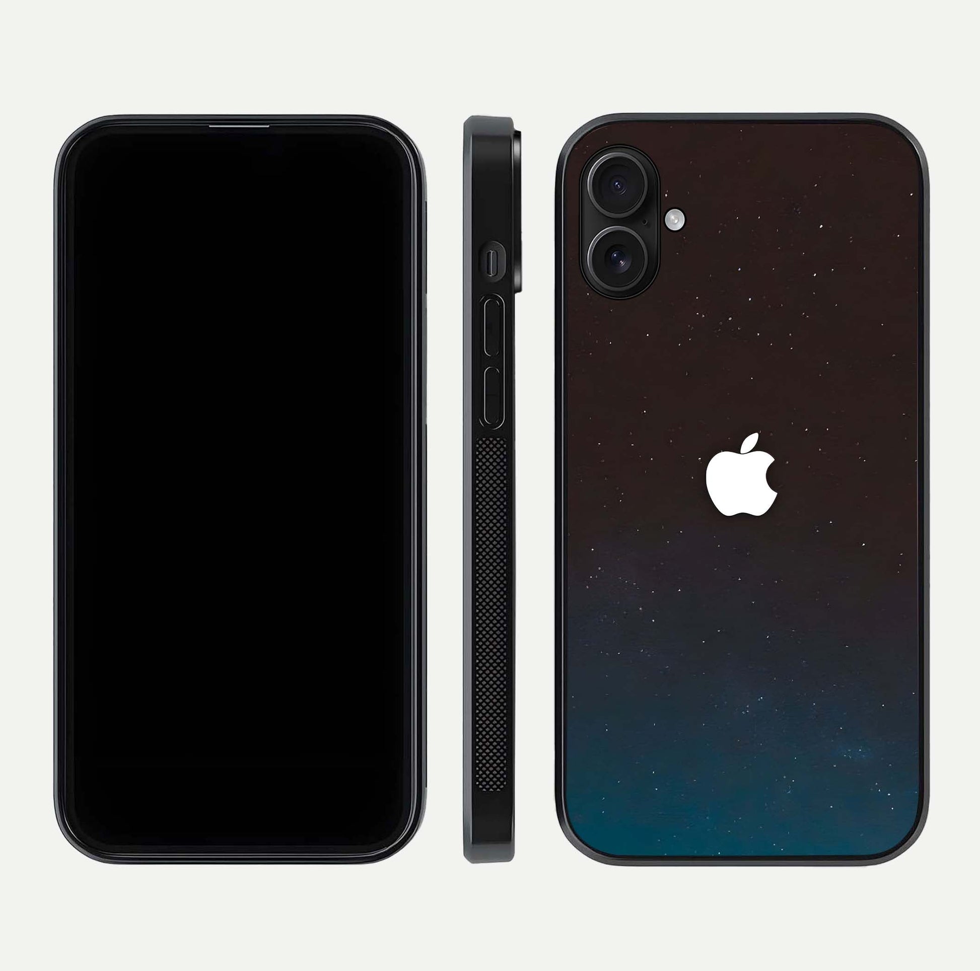 Green Emerald Apple Logo Glass Case for iPhone 16 Plus front and back view layout highlighting vibrant tones and curved glass