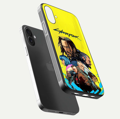 Neon Rebel Genesis Glass Case for iPhone 16 Plus floating dual-view mockup showing electric glow and depth