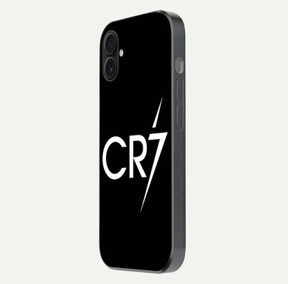 CR7 Elite Strike Glass Case for iPhone 16 Plus side-angle image showing polished edges and vibrant design