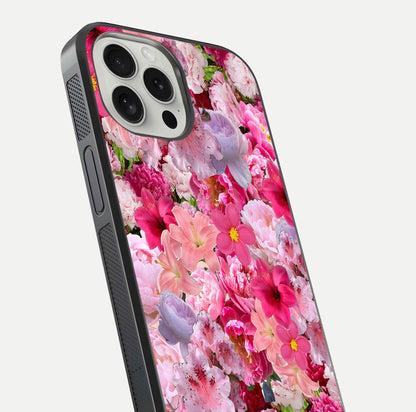 Bloom Crush Fantasy Glass Case for iPhone 16 Pro close-up image showing color gradient and petal detailing