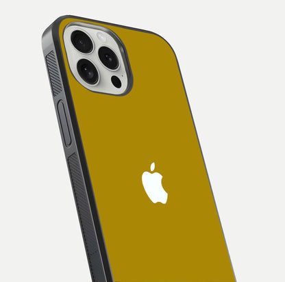 Golden Luxe Aura Glass Case for iPhone 16 Pro close-up angled shot showing metallic shine and light reflection