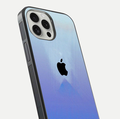 Gradient Apple Vibe Glass Case for iPhone 16 Pro close-up angled shot showing color transition and reflection brightness